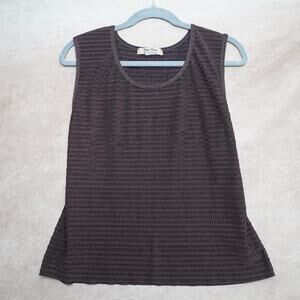 Pleat Pleat by Rafael Smocked Tank Top Brown 90s Y2K